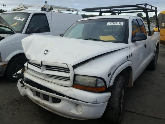 1B7GL22X0XS244631 - 1999 DODGE DAKOTA WHITE photo 2