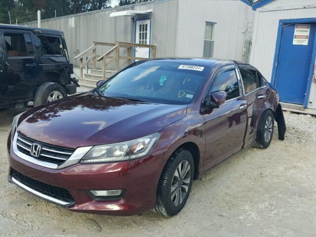 1HGCR2F36DA137686 - 2013 HONDA ACCORD LX MAROON photo 2