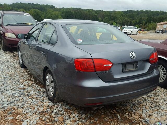 3VW1K7AJXEM443238 - 2014 VOLKSWAGEN JETTA BASE GRAY photo 3