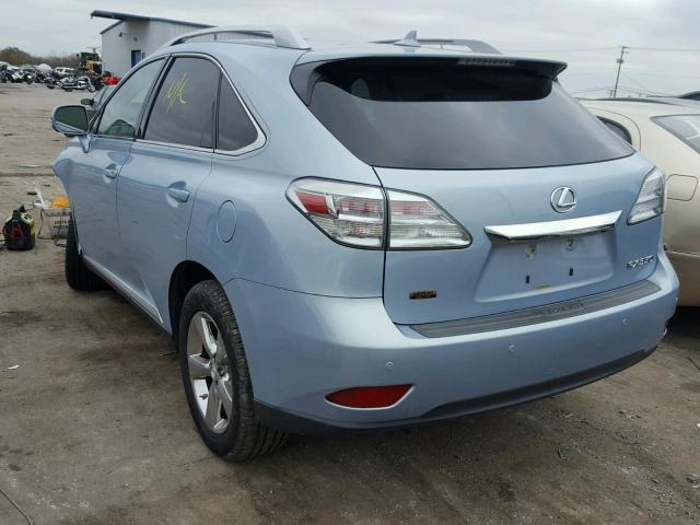 2T2BK1BA5BC095058 - 2011 LEXUS RX 350 BLUE photo 3