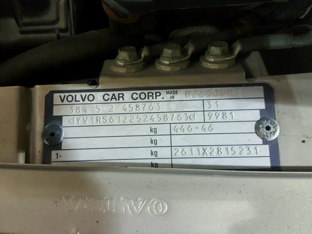YV1RS612252458763 - 2005 VOLVO S60 GOLD photo 10