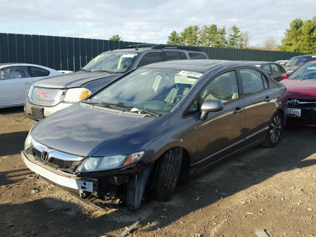 2HGFA16839H307053 - 2009 HONDA CIVIC EX ნაცრისფერი ფოტო 2