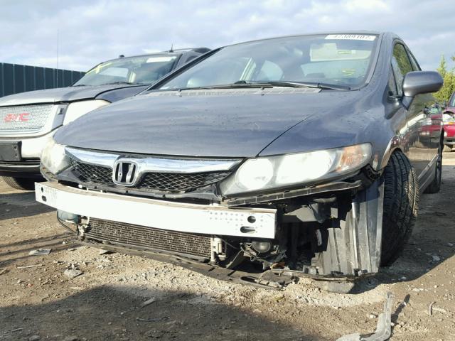 2HGFA16839H307053 - 2009 HONDA CIVIC EX ნაცრისფერი ფოტო 9