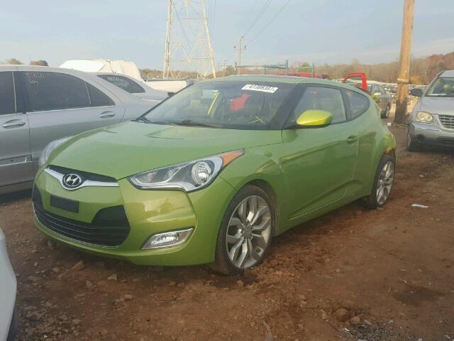 KMHTC6AD9CU023259 - 2012 HYUNDAI VELOSTER B GREEN photo 2