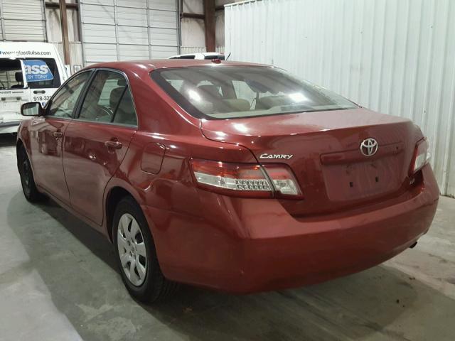 4T4BF3EK5AR071371 - 2010 TOYOTA CAMRY BASE RED photo 3