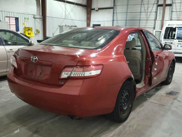 4T4BF3EK5AR071371 - 2010 TOYOTA CAMRY BASE RED photo 4