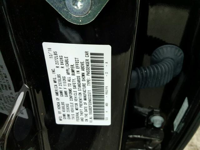 19UUB2F55HA002571 - 2017 ACURA TLX TECH BLACK photo 10