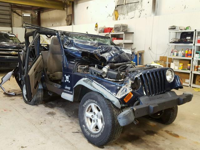 1J4FA39S53P304203 - 2003 JEEP WRANGLER C BLUE photo 1