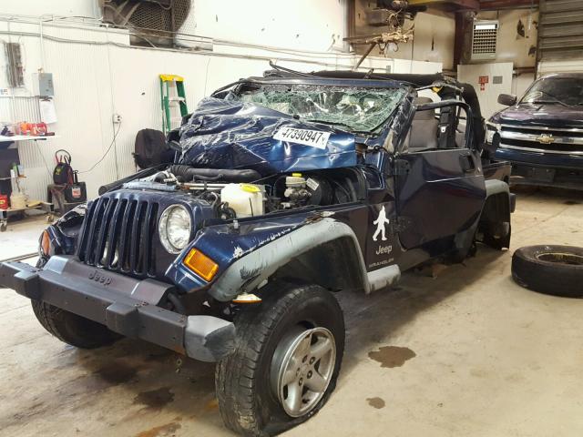 1J4FA39S53P304203 - 2003 JEEP WRANGLER C BLUE photo 2