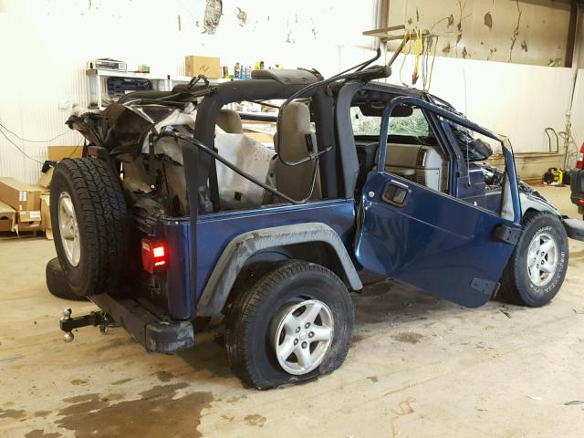 1J4FA39S53P304203 - 2003 JEEP WRANGLER C BLUE photo 4