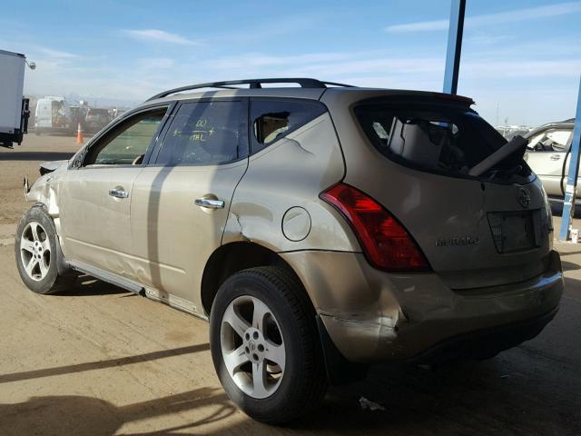 JN8AZ08W25W402727 - 2005 NISSAN MURANO SL GOLD photo 3