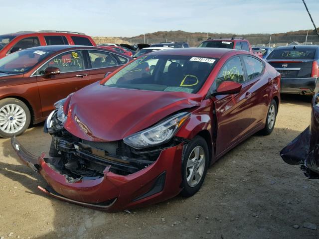 5NPDH4AE3FH585812 - 2015 HYUNDAI ELANTRA SE RED photo 2