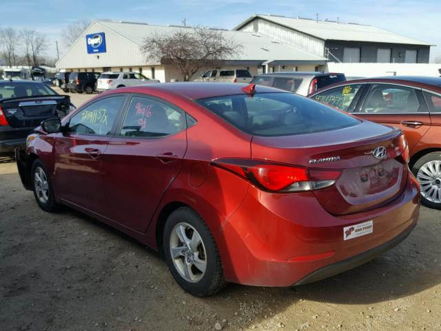 5NPDH4AE3FH585812 - 2015 HYUNDAI ELANTRA SE RED photo 3