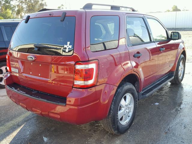 1FMCU03Z28KE37957 - 2008 FORD ESCAPE XLT RED photo 4