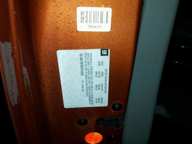 1G1AK15F367810426 - 2006 CHEVROLET COBALT LS ORANGE photo 10