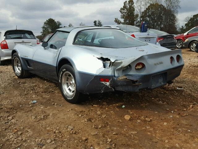 1G1AY8788C5102587 - 1982 CHEVROLET CORVETTE SILVER photo 3