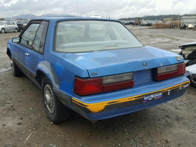 1FABP40A2JF311342 - 1988 FORD MUSTANG LX BLUE photo 3