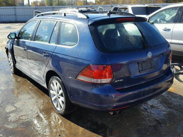 3VWPX7AJ7BM609724 - 2011 VOLKSWAGEN JETTA S BLUE photo 3