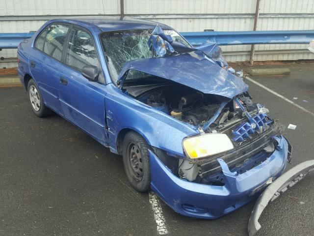 KMHCG45G4YU130529 - 2000 HYUNDAI ACCENT GL BLUE photo 1