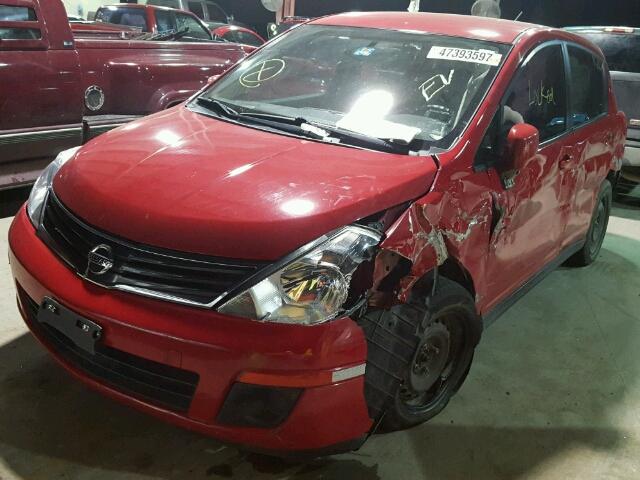 3N1BC1CP0BL515376 - 2011 NISSAN VERSA S RED photo 2