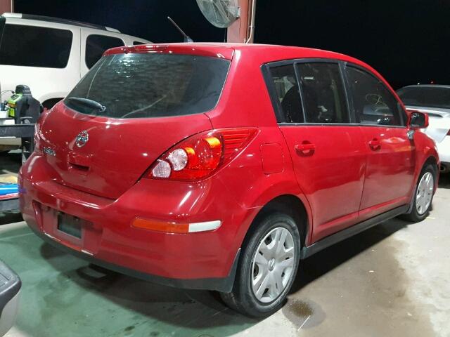 3N1BC1CP0BL515376 - 2011 NISSAN VERSA S RED photo 4