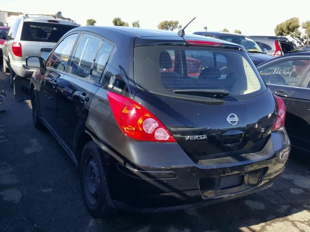 3N1BC13E27L413793 - 2007 NISSAN VERSA S BLACK photo 3