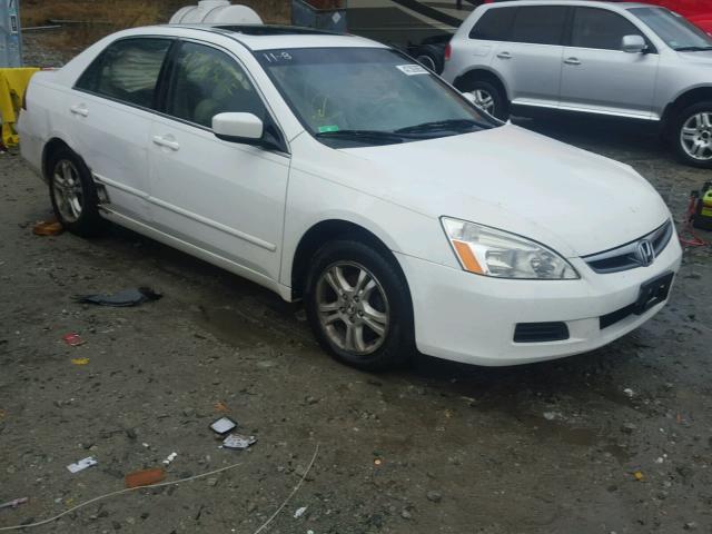 1HGCM56776A121244 - 2006 HONDA ACCORD EX WHITE photo 1