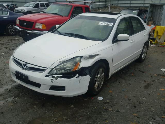 1HGCM56776A121244 - 2006 HONDA ACCORD EX WHITE photo 2