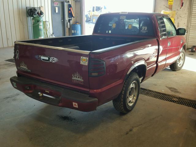 1GTCS19W3Y8183573 - 2000 GMC SONOMA BURGUNDY photo 4