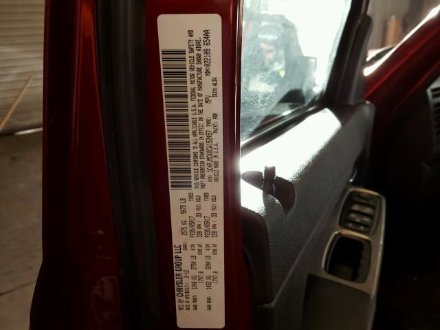 1C4PJMCK0CW152457 - 2012 JEEP LIBERTY LI RED photo 10