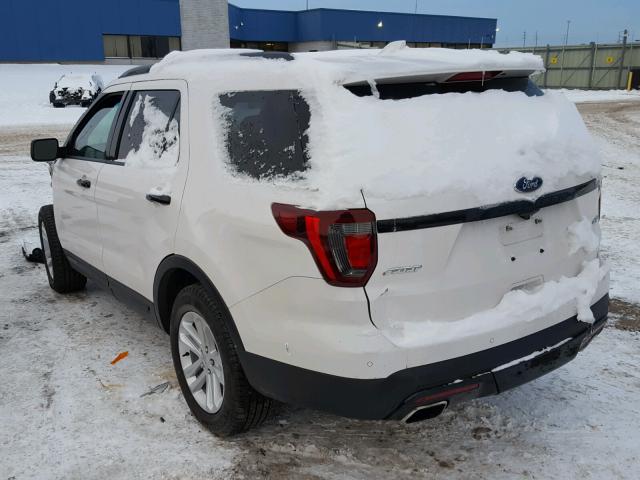 1FM5K8GT9HGB45065 - 2017 FORD EXPLORER S WHITE photo 3