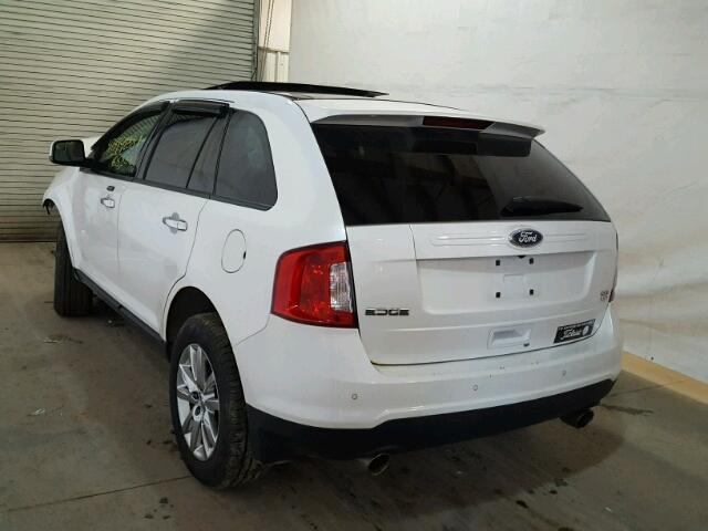 2FMDK4JC8BBA22420 - 2011 FORD EDGE SEL WHITE photo 3