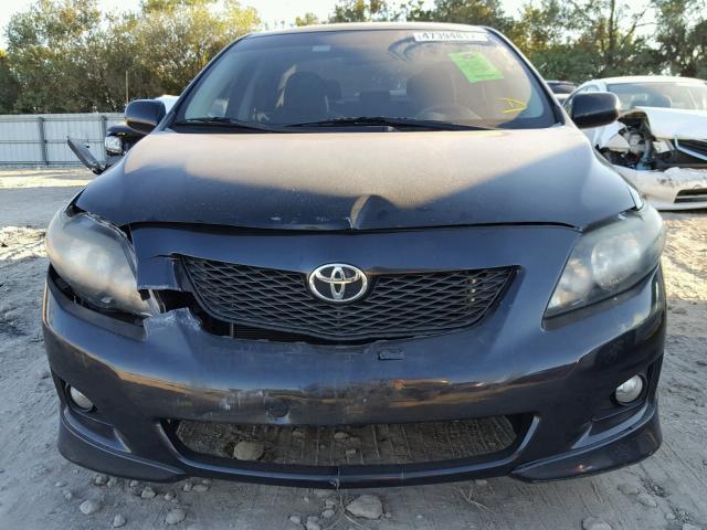 1NXBU40E69Z081295 - 2009 TOYOTA COROLLA BA BLACK photo 9