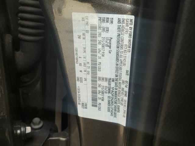 1FADP3N26EL374343 - 2014 FORD FOCUS TITA GRAY photo 10