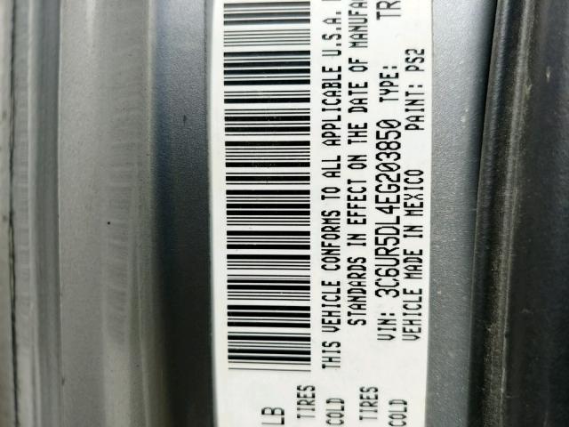 3C6UR5DL4EG203850 - 2014 RAM 2500 SLT Gümüş foto 10