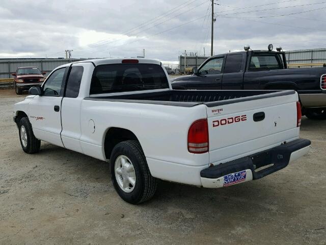 1B7FL22P5WS629189 - 1998 DODGE DAKOTA WHITE photo 3