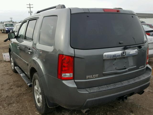 5FNYF48419B022846 - 2009 HONDA PILOT EX CHARCOAL photo 3