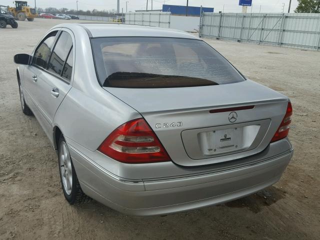 WDBRF61J63F334209 - 2003 MERCEDES-BENZ C 240 SILVER photo 3