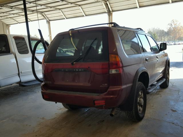 JA4MT31H1XP041859 - 1999 MITSUBISHI MONTERO SP MAROON photo 4