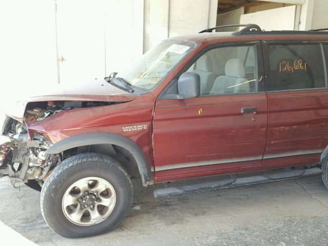 JA4MT31H1XP041859 - 1999 MITSUBISHI MONTERO SP MAROON photo 9