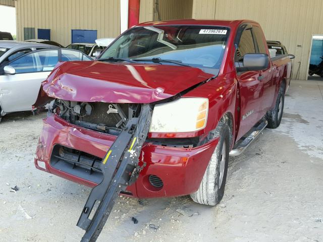 1N6BA06A85N525305 - 2005 NISSAN TITAN XE RED photo 2