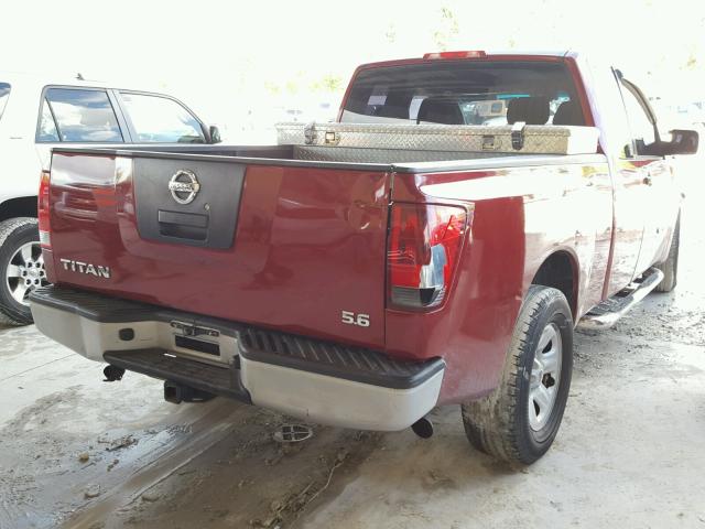 1N6BA06A85N525305 - 2005 NISSAN TITAN XE RED photo 4