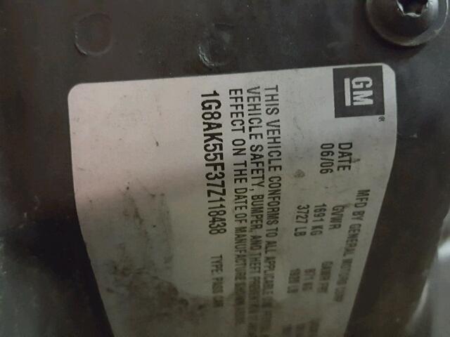 1G8AZ55F27Z157517 - 2007 SATURN ION LEVEL MAROON photo 10