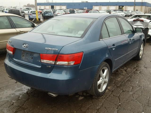 5NPEU46FX7H187970 - 2007 HYUNDAI SONATA SE BLUE photo 4