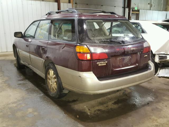 4S3BH6867Y7663985 - 2000 SUBARU LEGACY OUT BURGUNDY photo 3