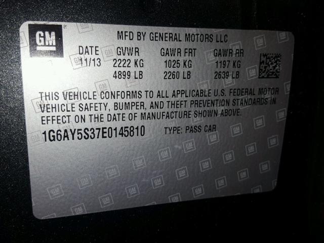 1G6AY5S37E0145810 - 2014 CADILLAC CTS PERFOR رمادي صورة 10