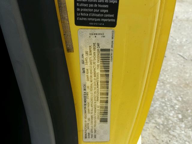 3VWSG31C46M415565 - 2006 VOLKSWAGEN NEW BEETLE Sarı foto 10