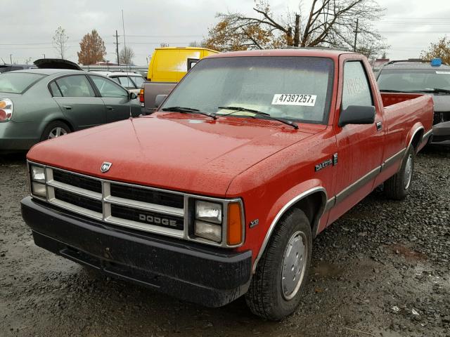 1B7GL26X2LS605684 - 1990 DODGE DAKOTA RED photo 2