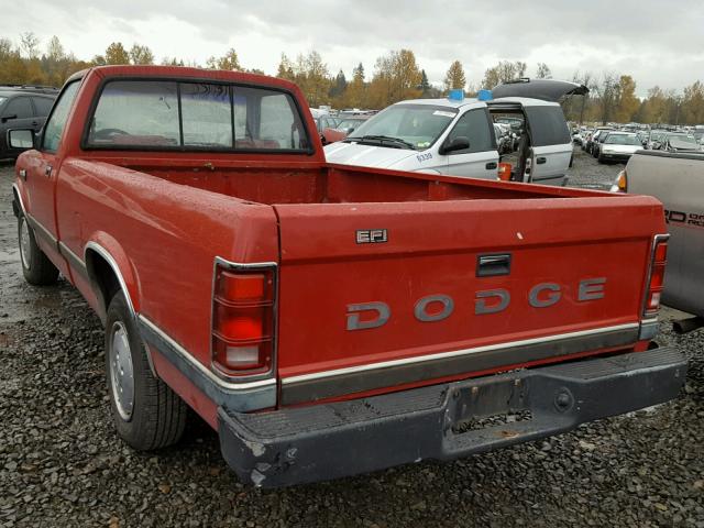 1B7GL26X2LS605684 - 1990 DODGE DAKOTA RED photo 3