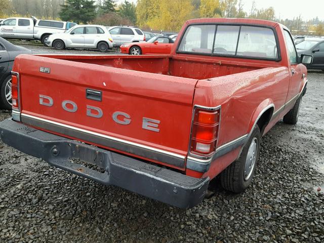 1B7GL26X2LS605684 - 1990 DODGE DAKOTA RED photo 4